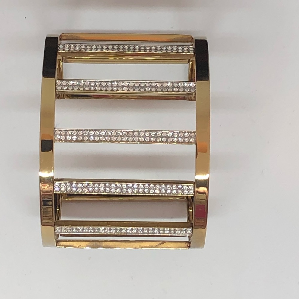 Michael Kors gold tone stainless steel cuff